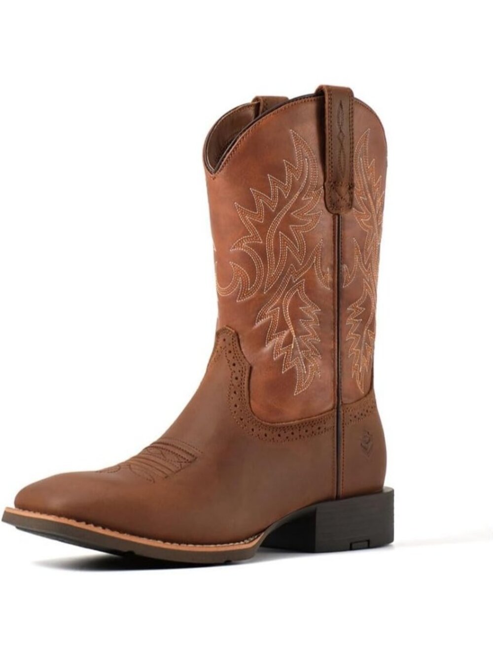 Men's Thatch Brown Pull On Mid Calf Wellington Square Toe Western Cowboy Boot
